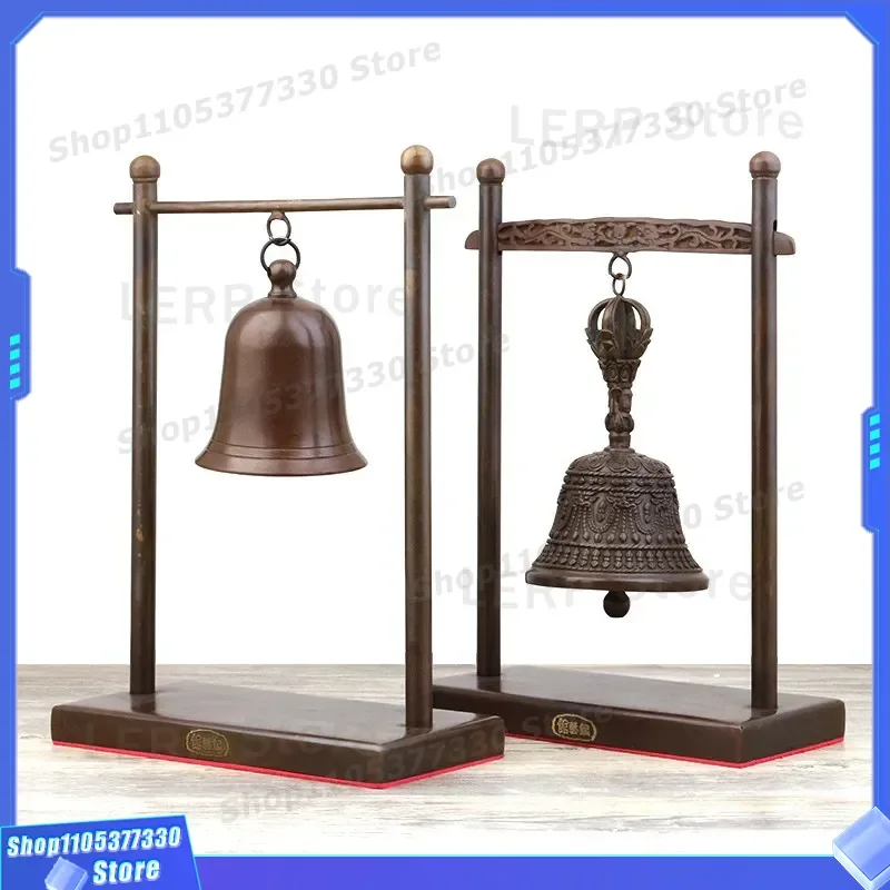 Small Brass Buddha Bell Hanging Wind Chimes Copper Seat Ringing Ornament for Home Office Feng Shui Decoration Wholesale