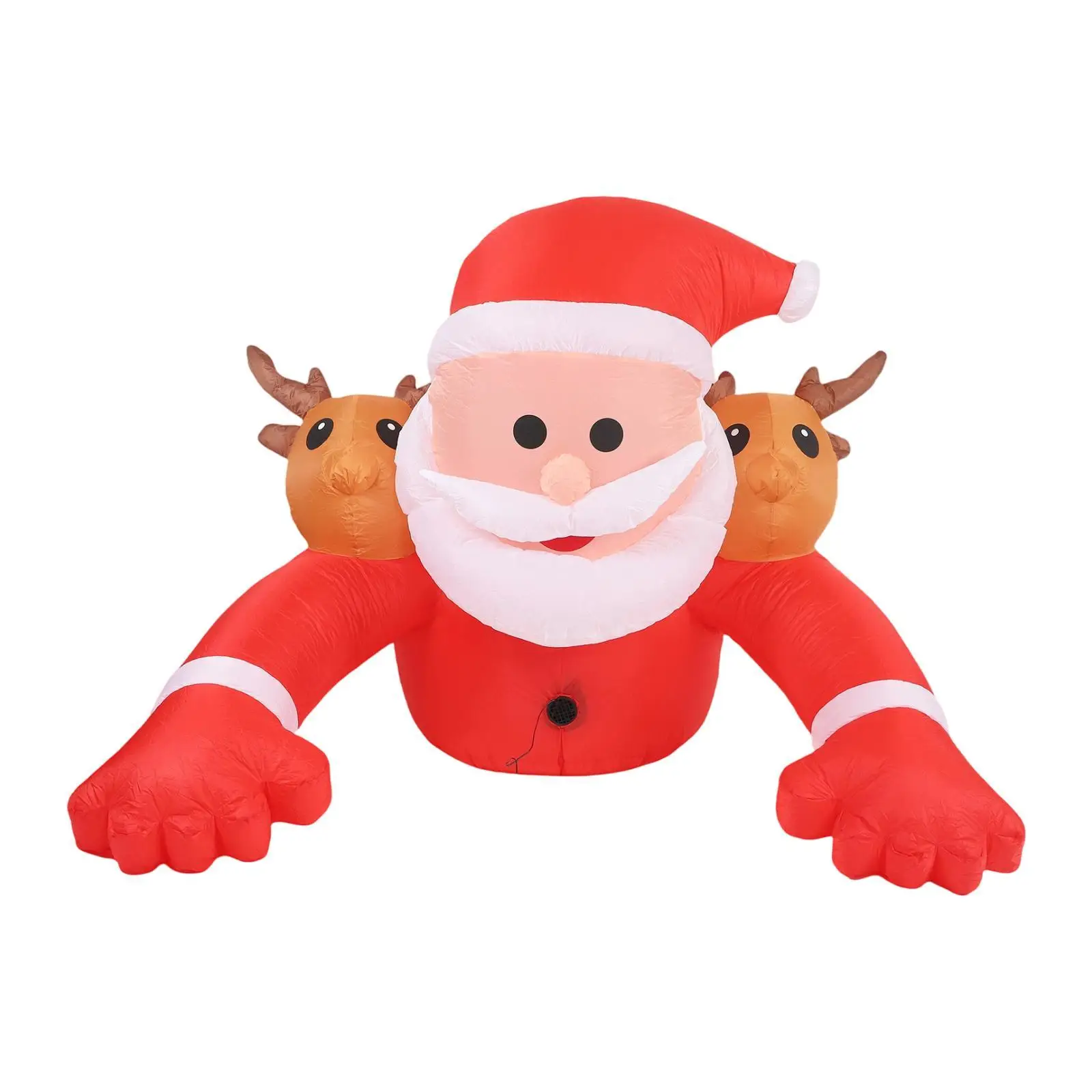 Inflatable Santa Prop Multicolor Polyester Giant Ornament Christmas Decoration for Outdoor Garden Party