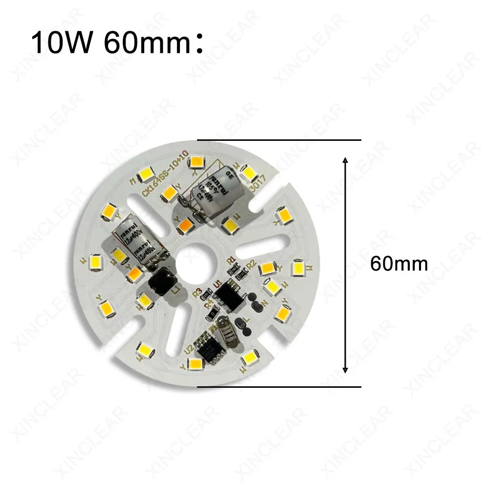 10pcs AC220V LED Module 6W 10W 15W Downlight PCB Aluminum plate White Warm SMD2835 Smart IC Driver For DIY Light Bulb Tube