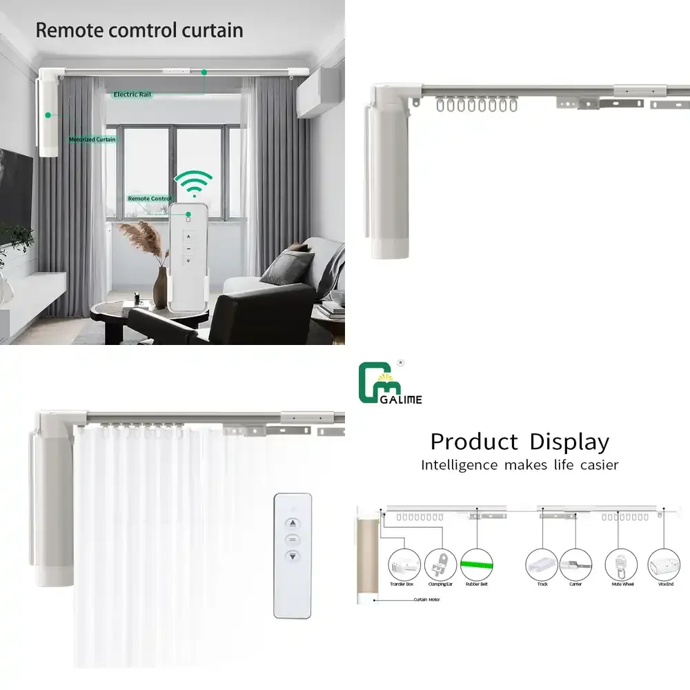 

Qwinn 2026-Smart Home Customizable Motorized Curtains Remote Control Electric Automatic Curtain Motor Automatic Curtain