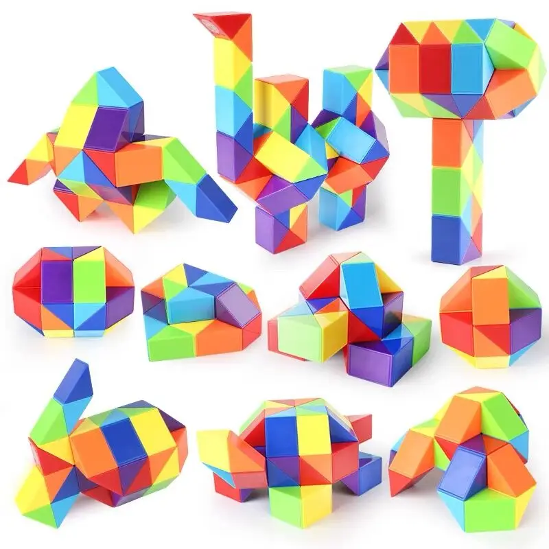 24 Section Puzzle Fidget Toys Kids Children Creative 3D Transformable Games Early Education Magic Snake Ruler Twisting Cubes