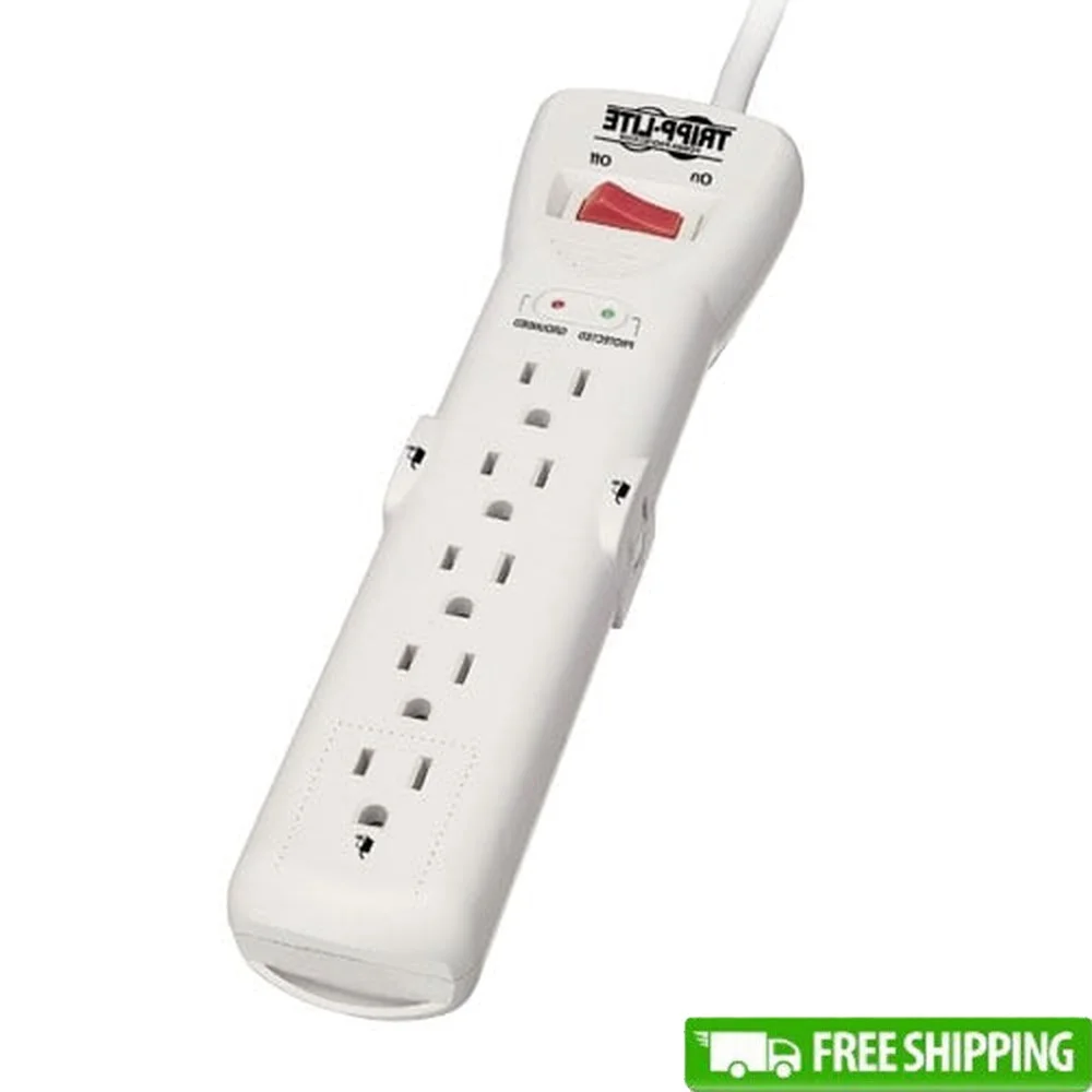 

Surge Protector 7 Outlets 7ft Power Cord 2160 Joules EMI RFI Noise Filtering Wall Mountable Diagnostic LED