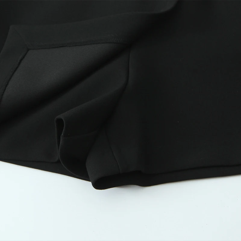 Willshela Damesmode Zwart Patchwork Zijrits Minirokken Shorts Vintage Hoge Taille Vrouwelijke Chique Dame Shorts