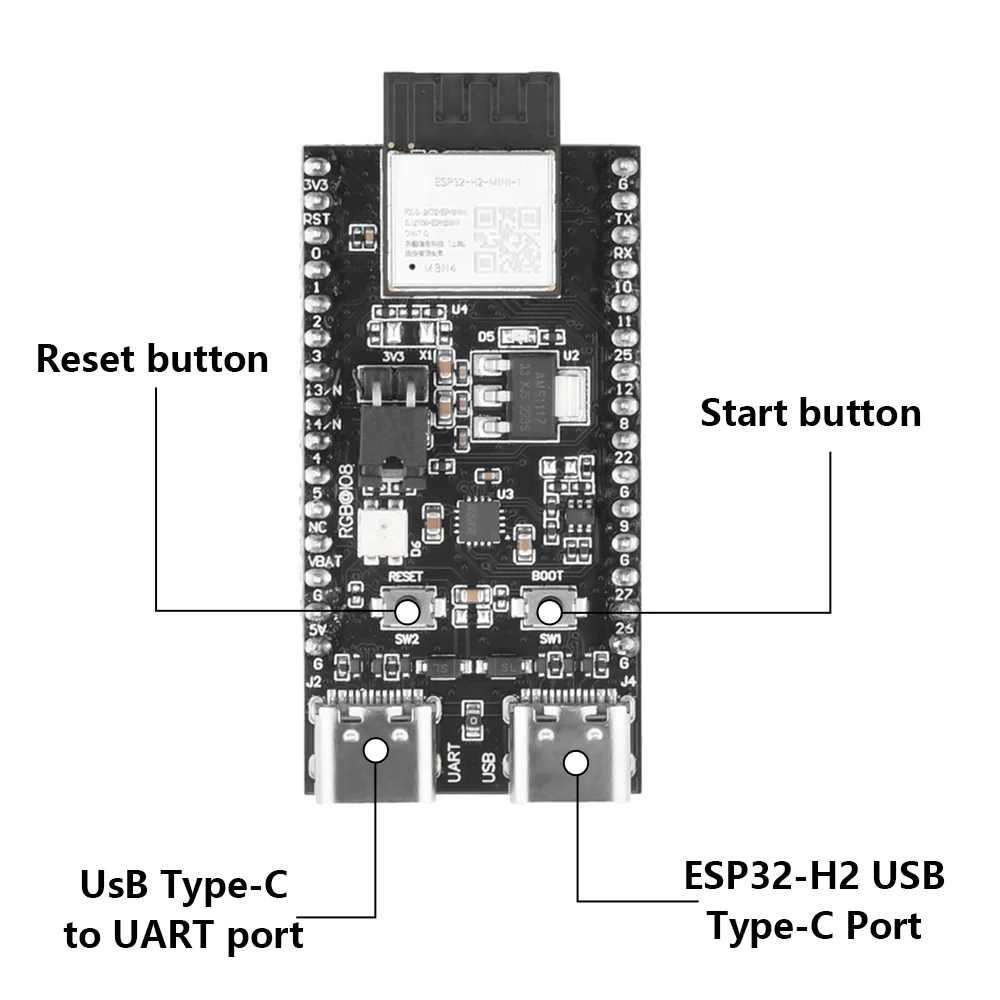 ESP32-H2-DevKitM WiFi+Bluetooth H2 Series Thread/Zigbee/BLE ESP32-H2 ESP32-H2-DevKitM-1-N4 ESP32-H2-MINI-1 For Arduino