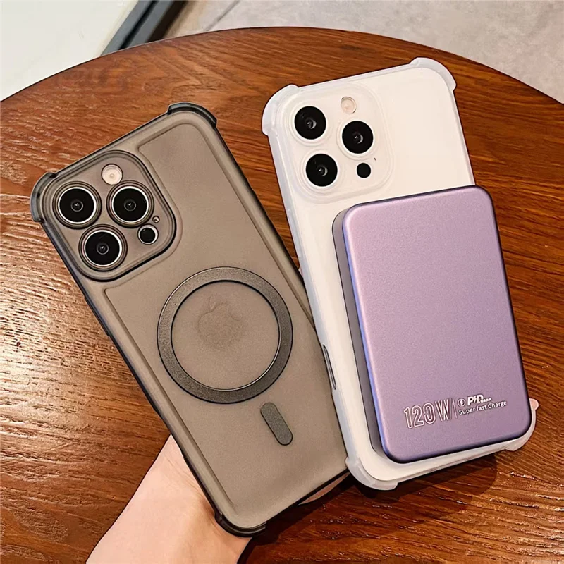 وسادة هوائية مقاومة للصدمات حافظة شحن لاسلكية مغناطيسية لهاتف انفينيكس نوت 50 Hot 60 40 Hot 50 Pro Plus 60i 50i 40i Magsafe غطاء شفاف