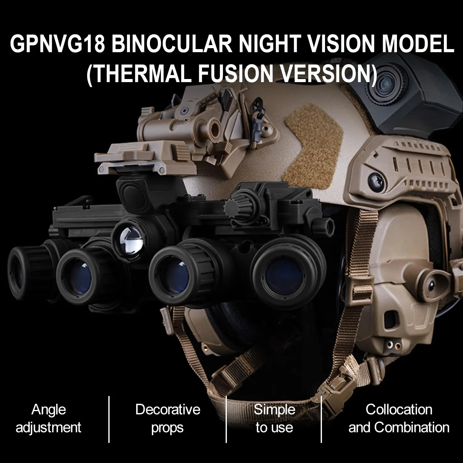 

Tactical Helmet GPNVG 18 NVG DUMMY Model Thermal Fusion Version Night Vision Goggle Airsoft Paintball Helmet Decoration Props