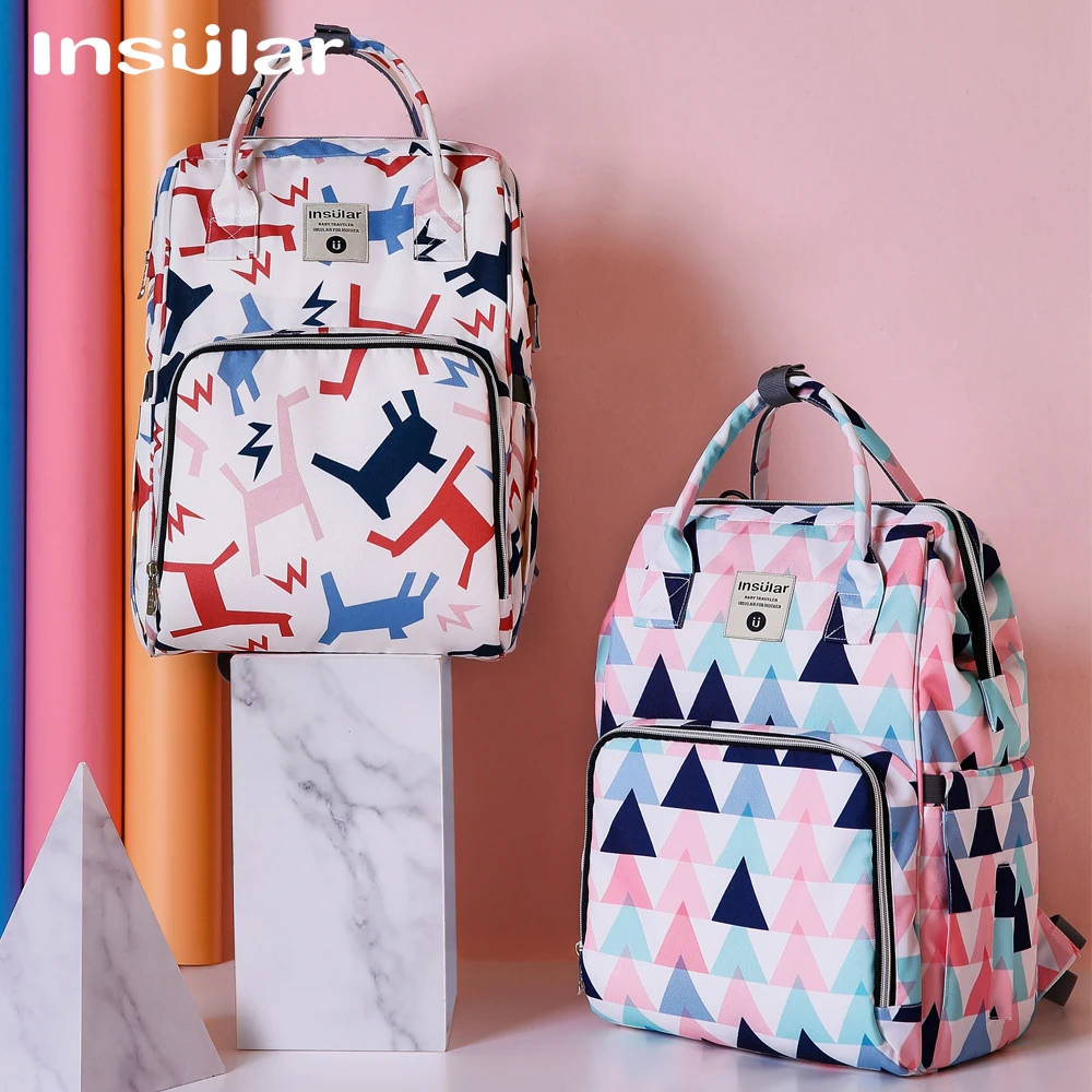 Insular Maternity Nappy Bag Waterproof Mummy Bag Large Travel Backpack Capacity Baby Bag Nursing Bag for Baby Care Hand Bag