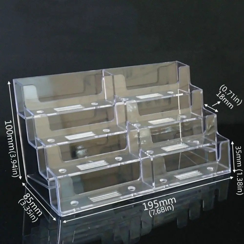 Transparent Business Card Box 4 Layers 8 Grids Name Card Display Stand Display Holder Plastic Business Card Storage Box image 6