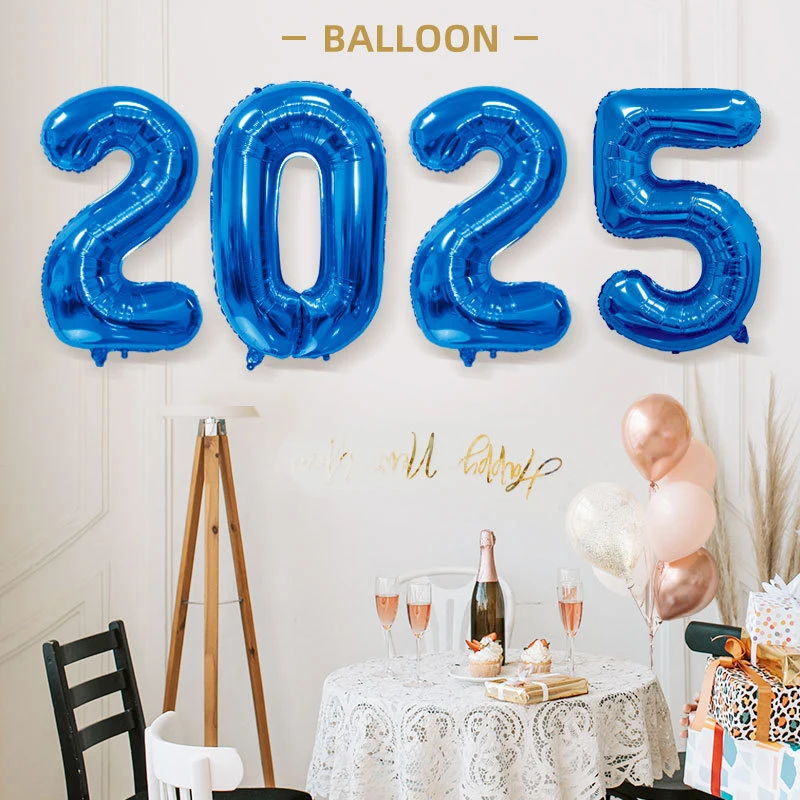 1 Pc 16inch Connection Crown 2025 Number Foil Balloons New Year 2025 Decoration Christmas Decorations For Home Decoration