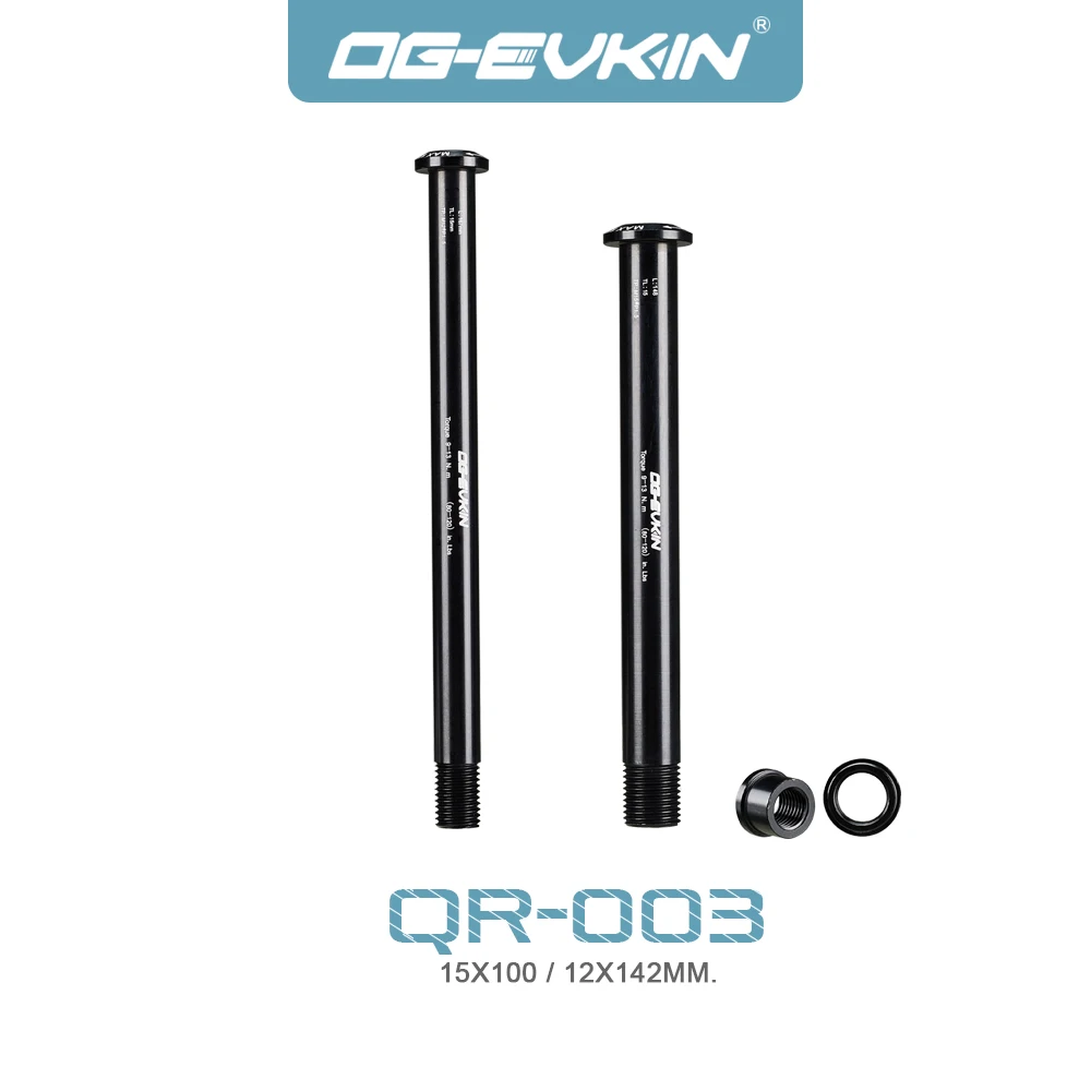 OG-EVKIN QR-003 MTB Bike Front Hubs Skewer 15x100 Rear 12x142mm Bicycle Shaft M15/12 15*100 12*142 For Fork Thru Axle Disc Brake