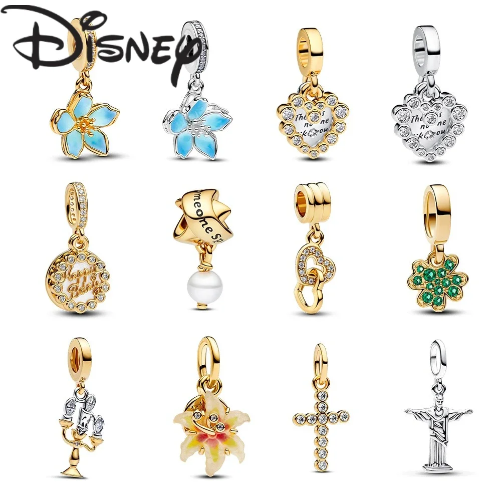 

2025 New Disney 925 Sterling Silver Pendant Stitch Pendant Key Pendant Mickey Pendant Beaded DIY Accessories Gift