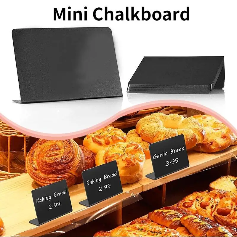 New 10pcs Mini Chalkboard Erasable Easel Food Signs Menu Board Price Tags Blackboard Wedding Party Erasable 2-Sided Price Tag