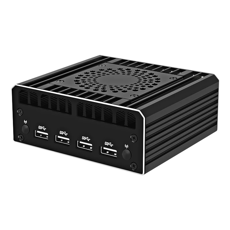 Mini PC with Fan X86 P5 12th Gen Intel i3-N305 N100 Soft Router 2*i226-V 2.5G 2*HDMI2.0 2*USB3.2 DDR5 4800 PCIex4 DIY NAS