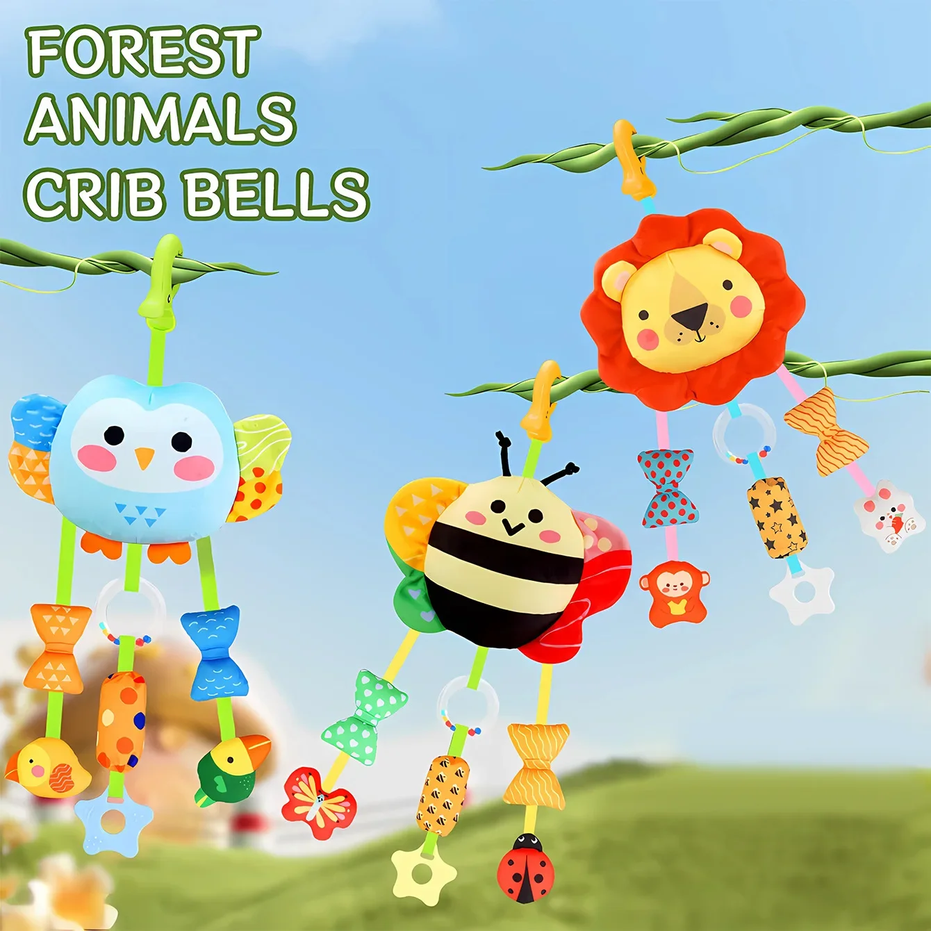 Giocattolo puzzle per bambini Focus Carillon di vento Carrello Ciondolo Giocattoli lenitivi per bambini 0 12 mesi m