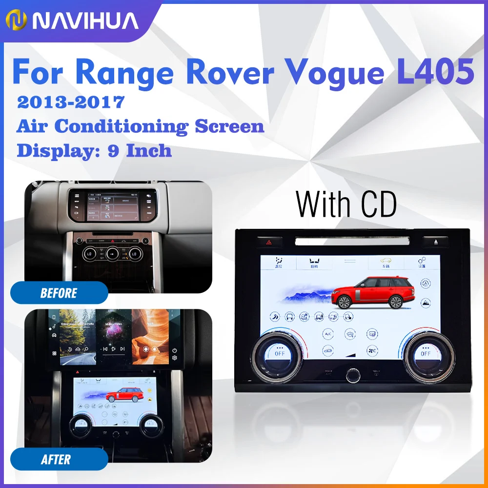 9 Inch AC Conditioning Panel For Land Rover Range Rover Sport L494 Vogue 405 with Multi-Language IPS LCD Digital Touch Screen