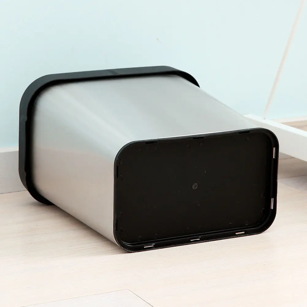 

Compact Stainless Steel Trash Can Rectangle Waste Bin for Office Home Kitchen Use Stainless Steel Trash Can