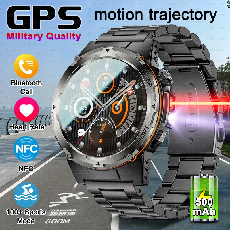 For HUAWEI New GPS Outdoor SmartWatches HD AMOLED Screen Heart Rate NFC Bluetooth Call 3ATM Waterproof Man Sports Smart Bracelet