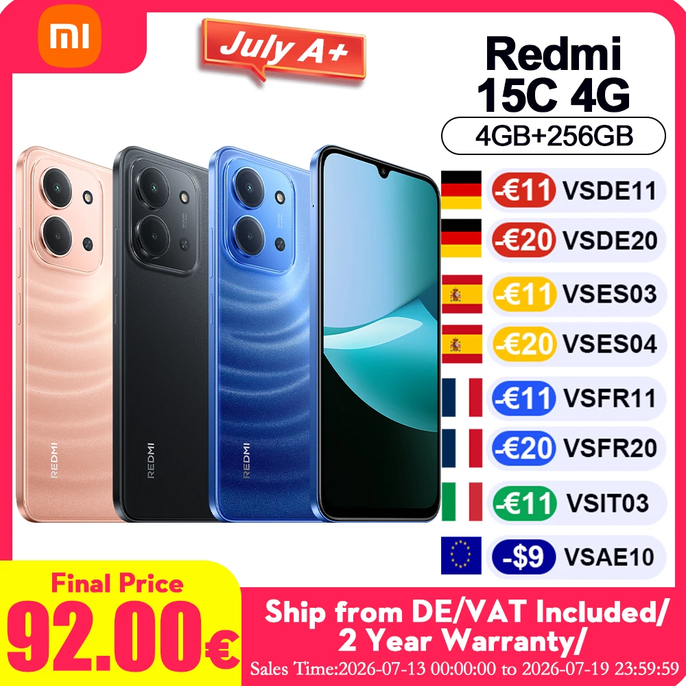 Versión Global Xiaomi Redmi 15C NFC, Teléfono Inteligente con Pantalla de 6.9 P…