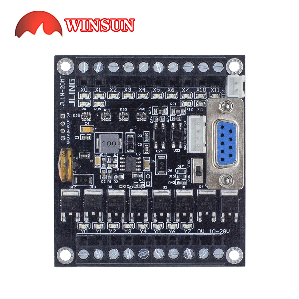 FX1N-20MT 10-28V Range DC12V/24V Transistor Delay Module With Base 2K Pulse output optional USB to TTL programming cable