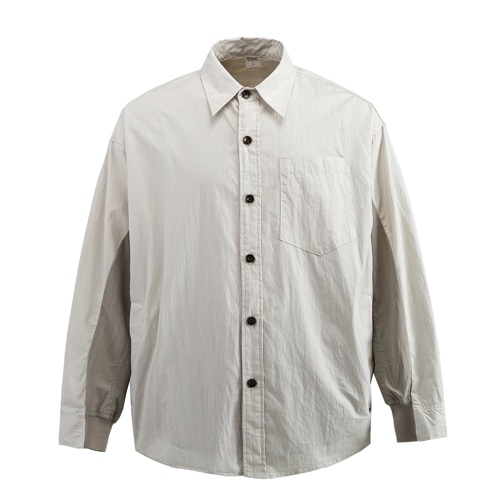 

Spring 2026 Japanese Cityboy Silhouette Contrasting Color Patchwork Men's and Women's Workwear Shirt Loose Long Sleeved Shirt