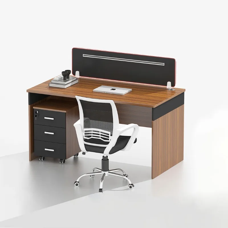 Office furniture Single office desk and chair combination Staff position Simple modern teacher office Computer desk with baffle