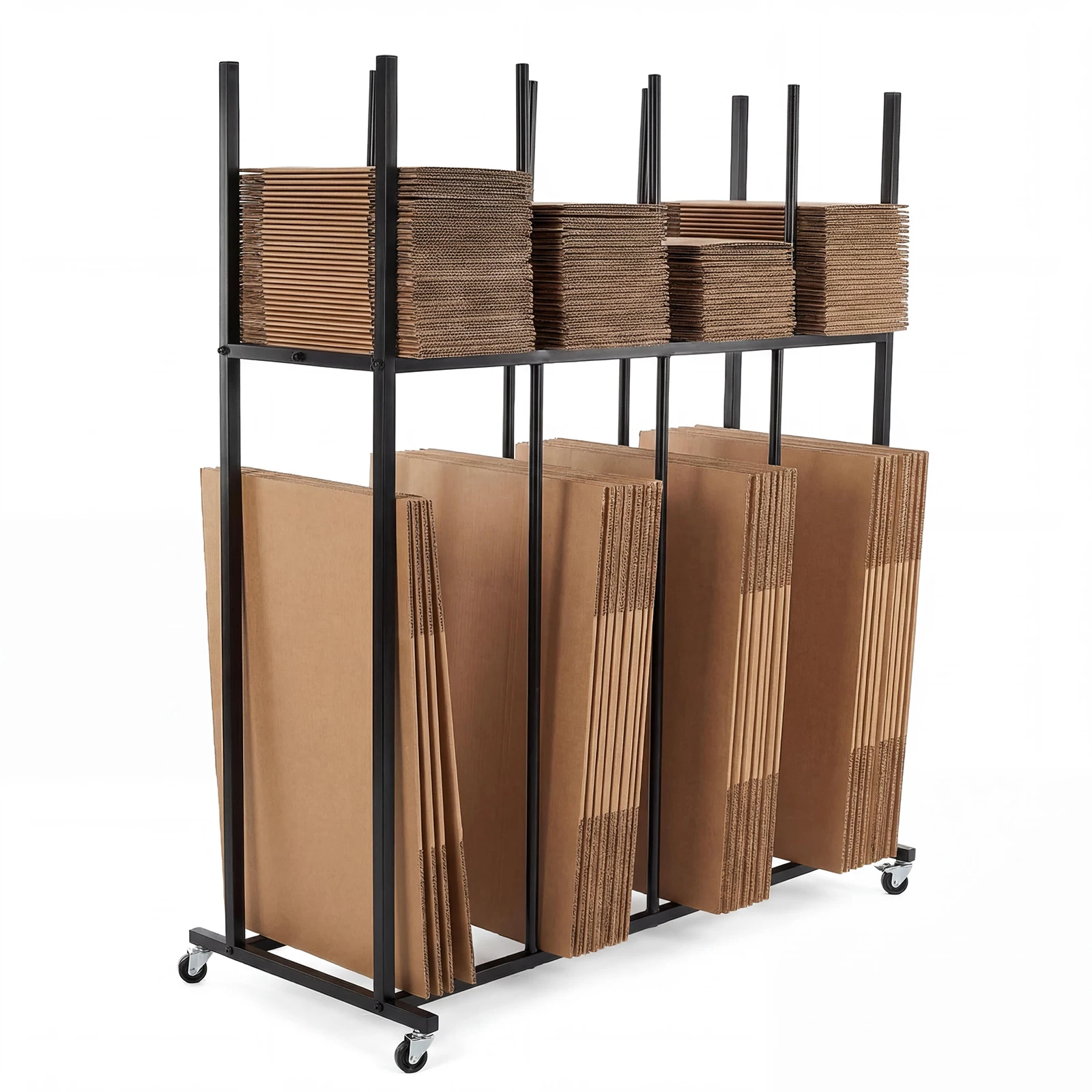 2 Tier Art Canvas Storage Rack with Caster Wheels Art Storage Easel Display Stands for Studios Artworks Gallery Panels Paintings