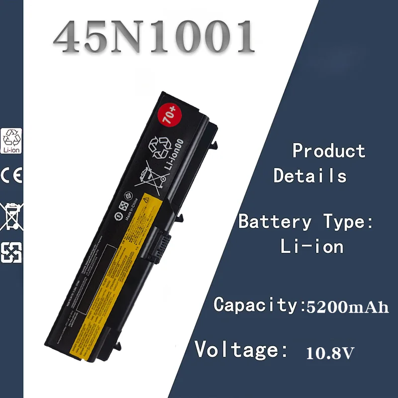 Baterai Pengganti Baru untuk Lenovo T430 - W530 |   10.8V 5200mAh |   45N1000/45N1001 |   Kinerja Tinggi & Andal