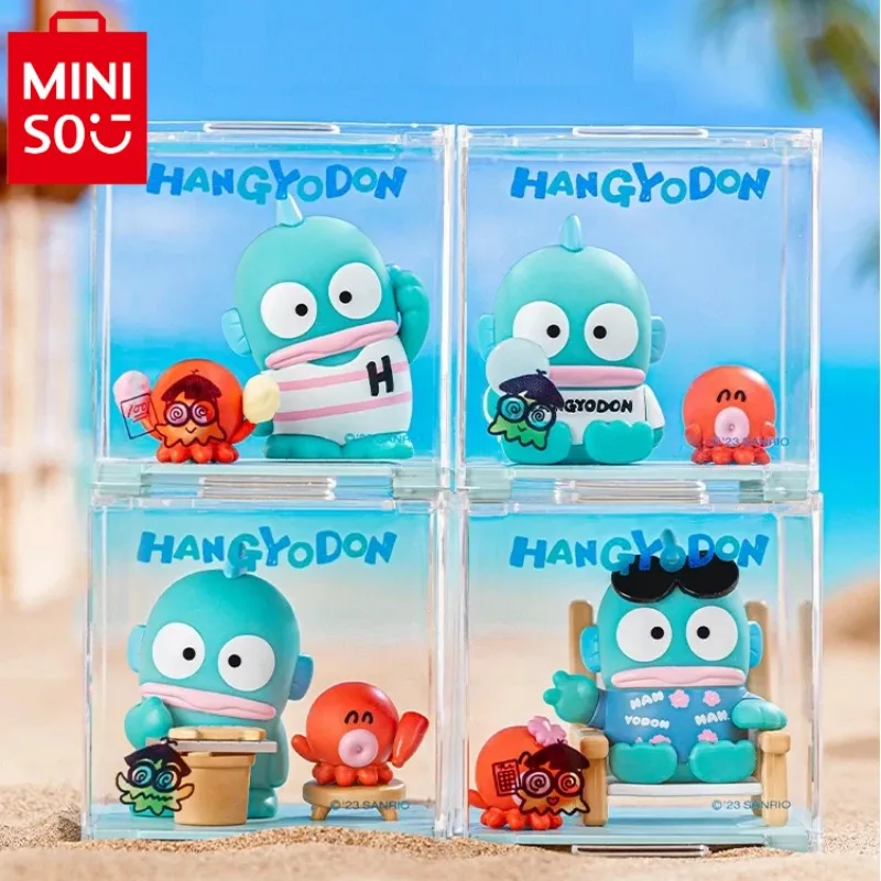 MINISO Sanrio Hangyodon Worry-free Life Series Micro Box Blind Box Hand Model Creative Ornaments Trendy Children's Toys Gifts