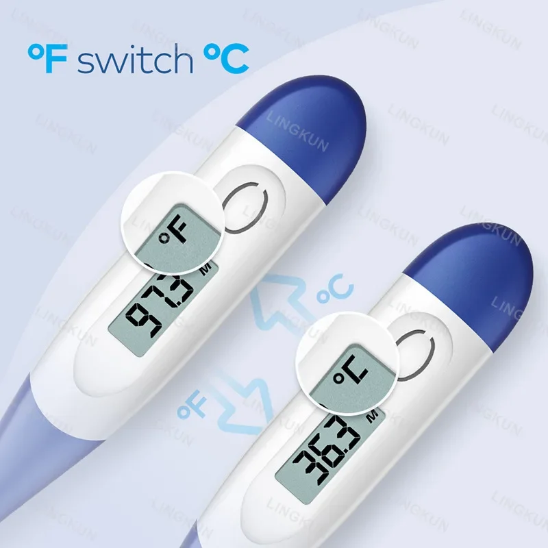 5PCS Household Adults Children Thermometers for Fever Thermometer Electronic Soft Head Hard Head Digital Oral Armpit Temperature