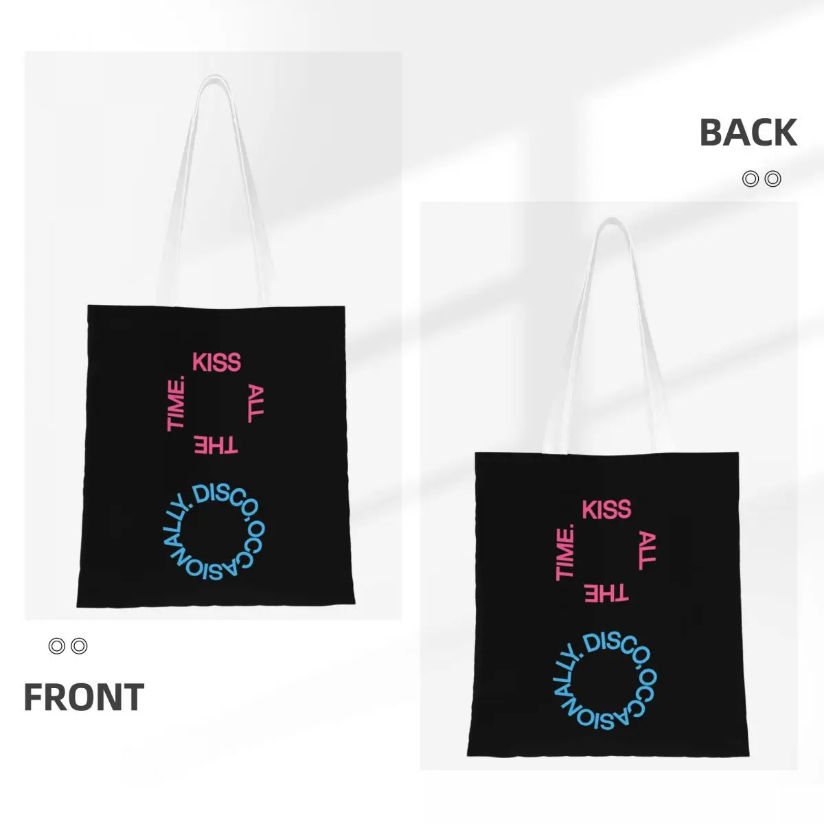 Kiss All The Time Disco Occasionally Shopper Bag Harrys Styles 2026 Album Work Handbags Women Shopping Bags Polyester Tote Bag