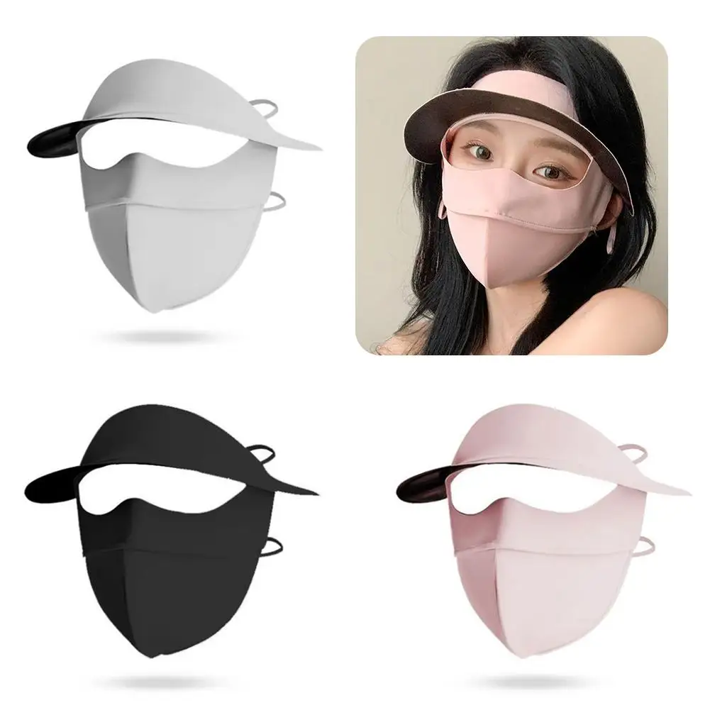 Ice Silk Mask Thin Breathable Sunscreen Summer UV Protection Sun Hat Neck Cycling Outdoor Long Cover Full Beauty Face O6T0