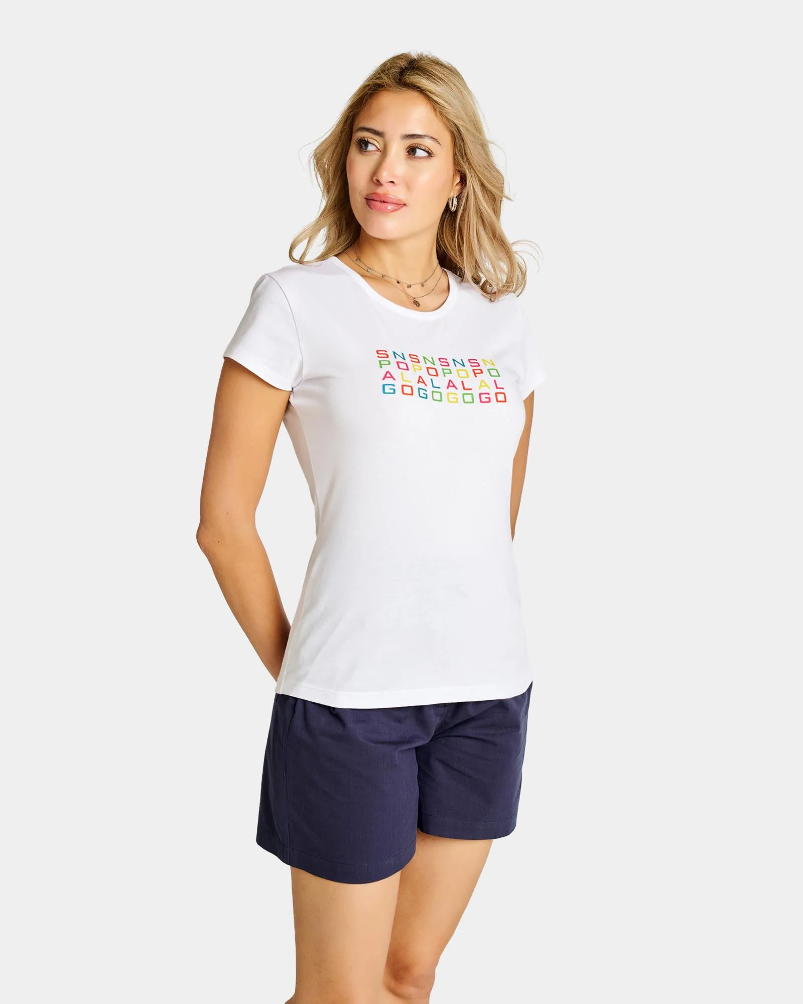 

Spagnolo T-Shirt Women's Short Sleeve Knitted White Letter