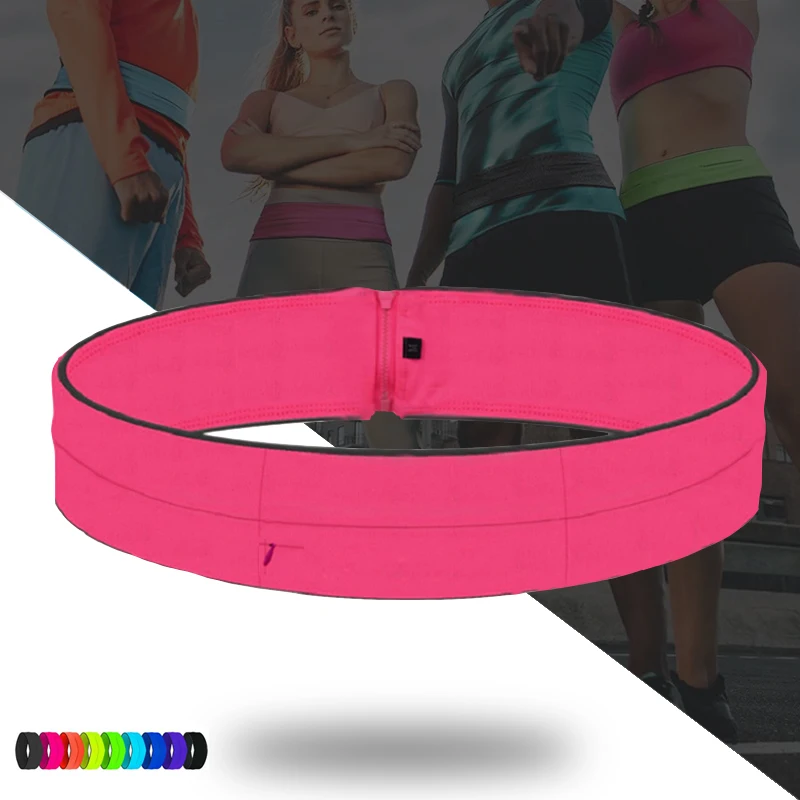 Invisible Gym Running Waist Bag Lightweight Marathon Yoga Belt Fanny Pack 7 inch Zipper Pocket Fitness Sport Phone Pouch