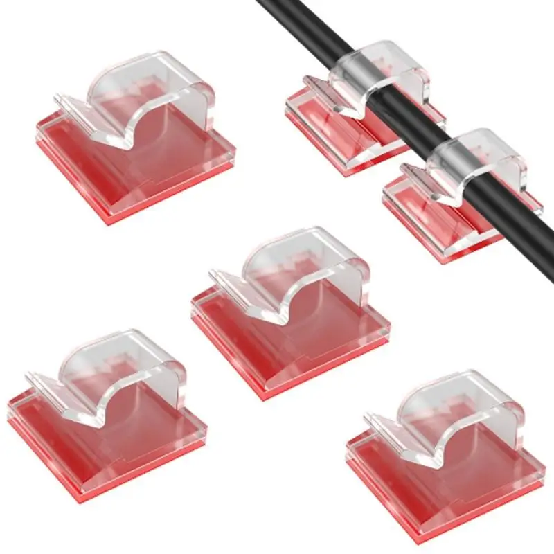 Self-Adhesive Cable Organizer Clips No Residue Cable Management Holder USB Cord Protector for Desk Home Office Car Kitchen