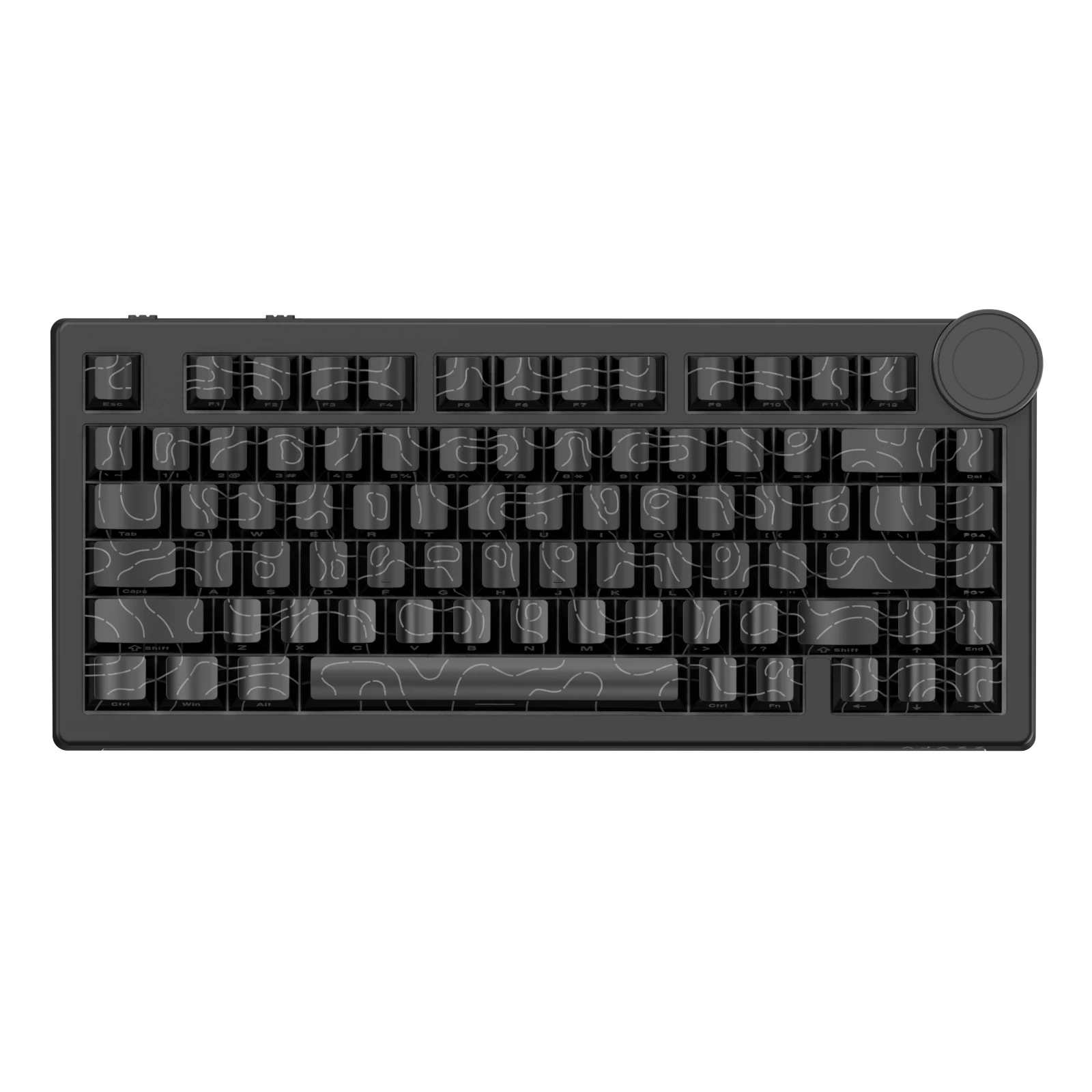 AJAZZ AK820 V2 (No Screen Version) 75% ANSI US Layout Tri-Mode Mechanical Keyboard with Big Volume Knob & PBT Keycap for MAC/WIN