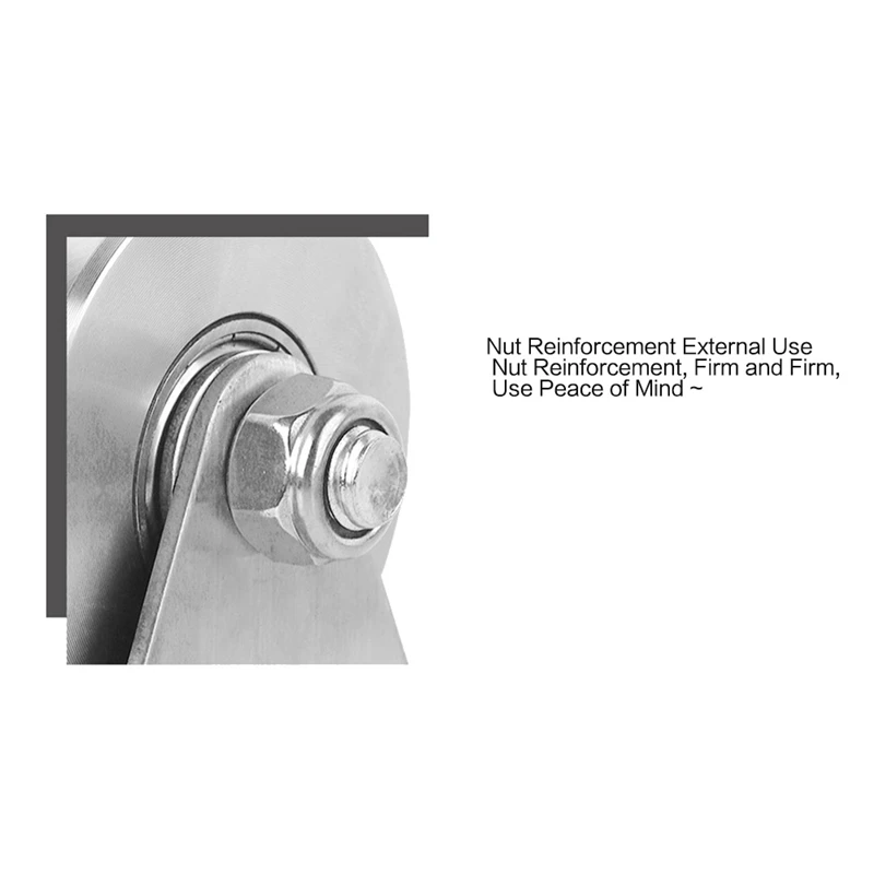 2In 304 Stainless Steel Sliding Door Wheels U-Slot Rollers Heavy Duty Pulleys Smooth Rolling Dual Bearing Plate Casters