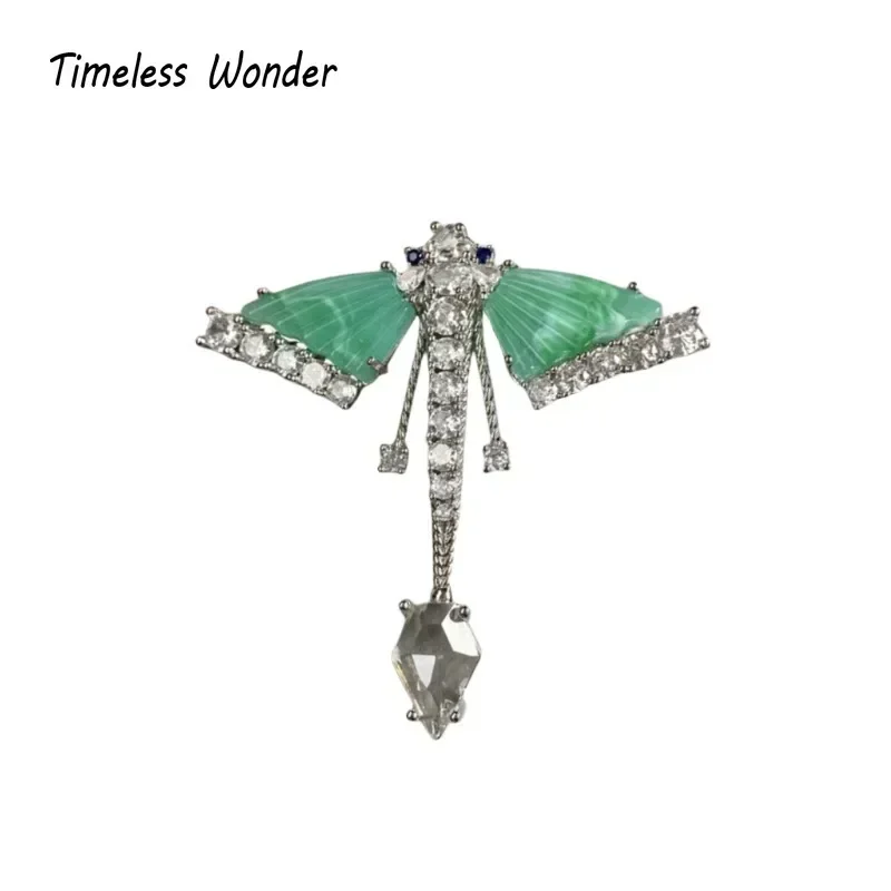 Timeless Wonder Fancy Zircon Resin Dragonfly Brooch Pins for Women Designer Jewelry Runway Rare Luxury Gift Top Rare Cute 5377