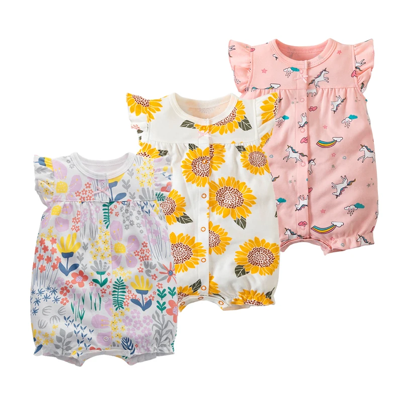 Bodysuit for Newborn Baby Romper Boys Girls Clothes Summer 100% Cotton Pure Baby Bodysuits Soft Short Sleeve Toddler Jumpsuit