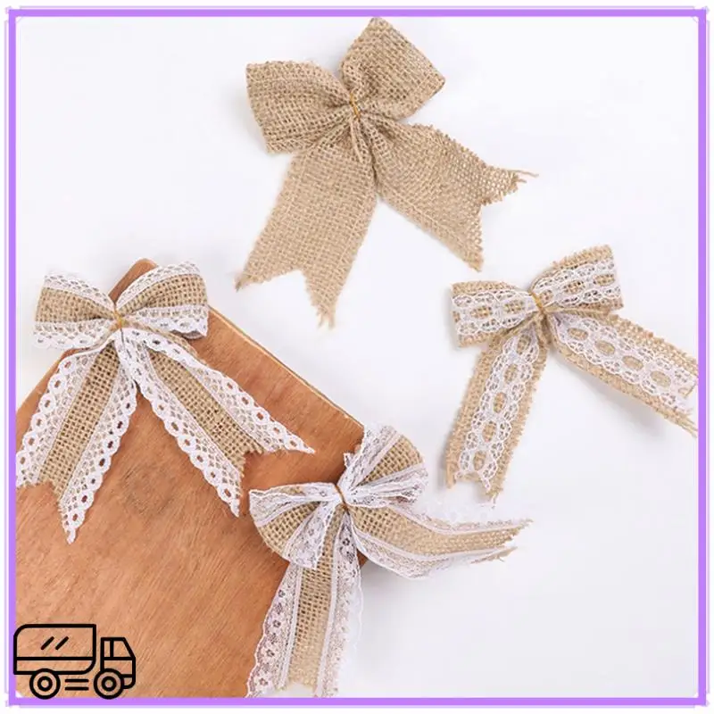 عالية الجودة 30 قطعة DIY التعبئة خمر الخيش الجوت الطبيعي هسه الانحناء الشريط الزفاف الديكور Mariage هدية صندوق التفاف Bowk #2