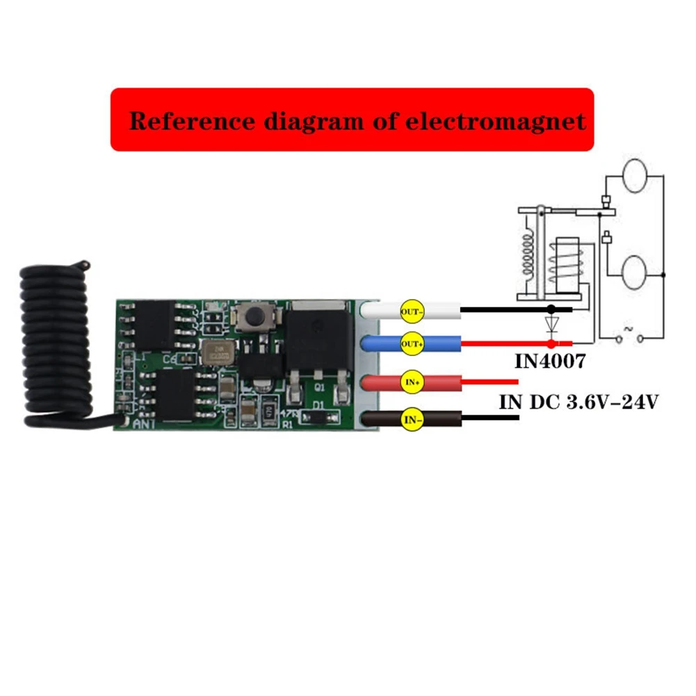Transmisor de potencia del interruptor de control remoto inalámbrico RF del mini relé 433Mhz_BSH