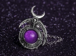 Europe America Retro Silver Color Adorned with Imitation Purple Gemstone Skull Planet Earrings UNISEX Punk Hip Hop Party Earring