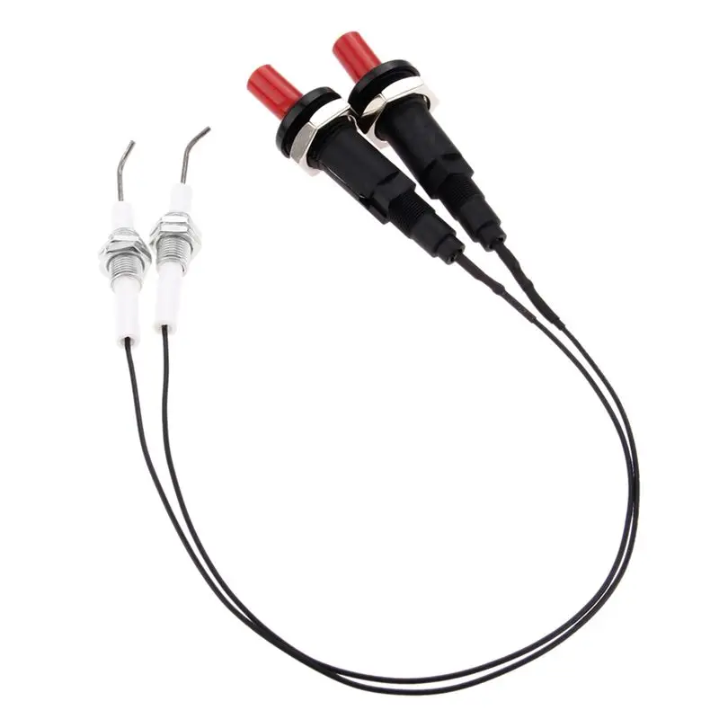 

A72P 2 Set Push Button Piezo Igniter W/Threaded Electrode Ignition Plug For Fireplace/Oven/Heater/Kitchen