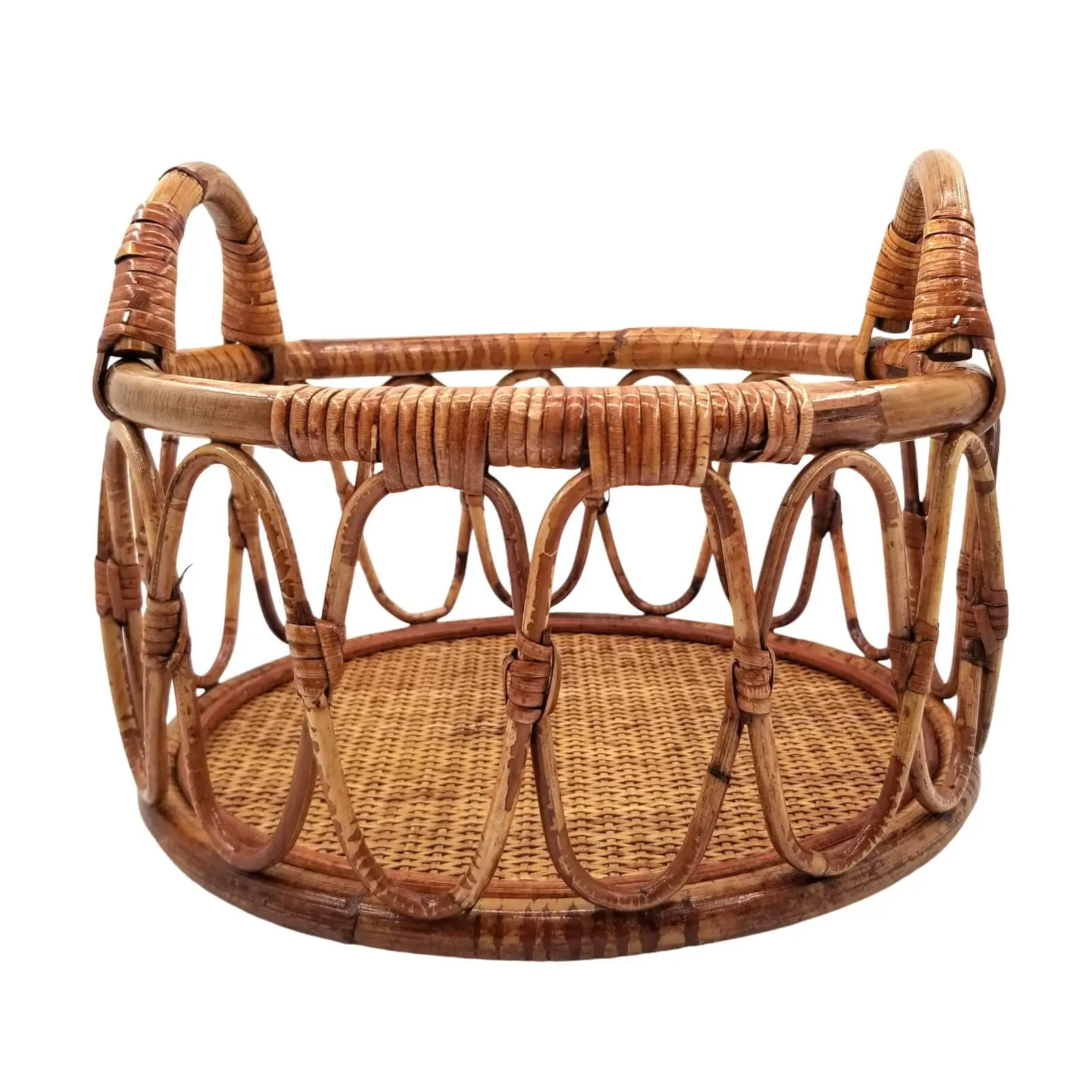 Newborn Photography Props Basket Vintage Handmade Basket for Boy or Girl Baby Photoshoot Props Accessories Baby Chairs