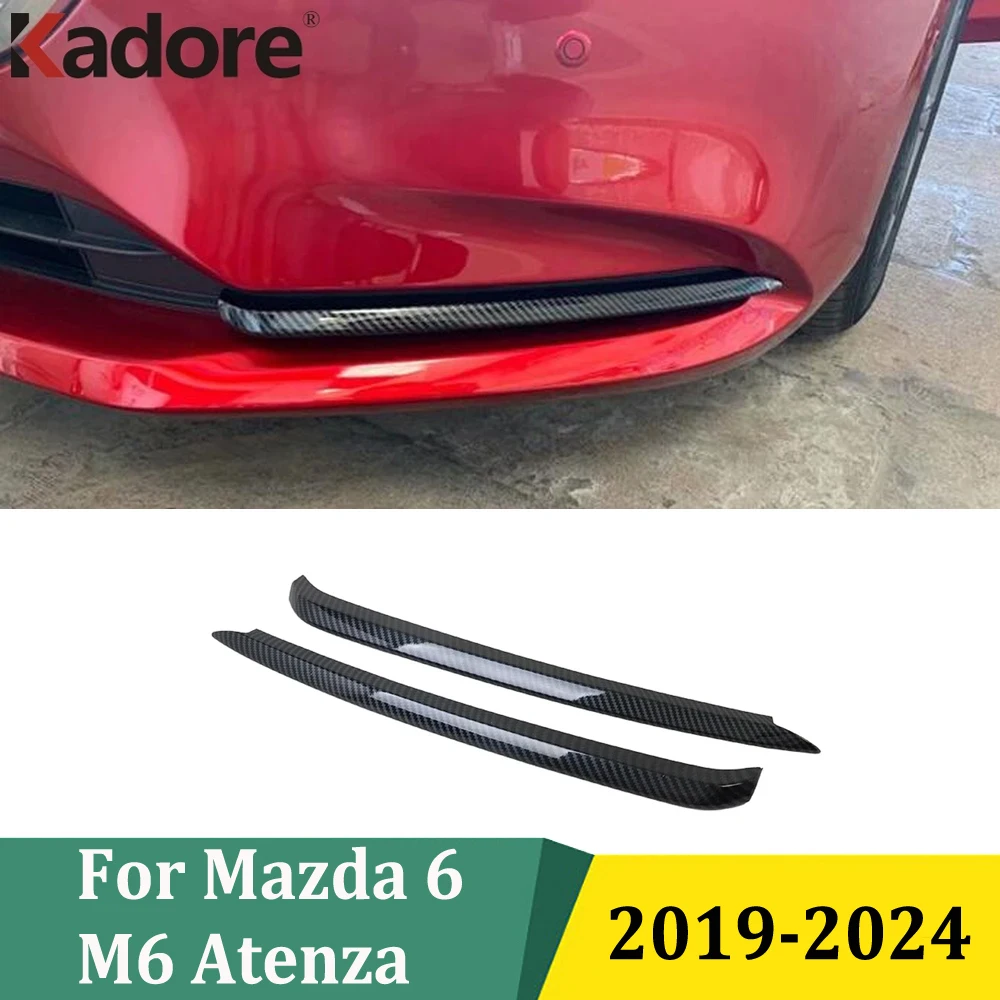 

Для Mazda 6 Atenza 2019-2024 передний бампер из углеродного волокна, противотуманная фара, крышка лампы, накладка, полоски для бровей, аксессуары для стайлинга автомобилей