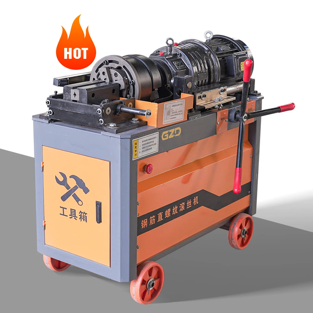 Factory Construction Sites Electric Heavy Duty Steel Rod Threader Rebar Thread Rolling Machine
