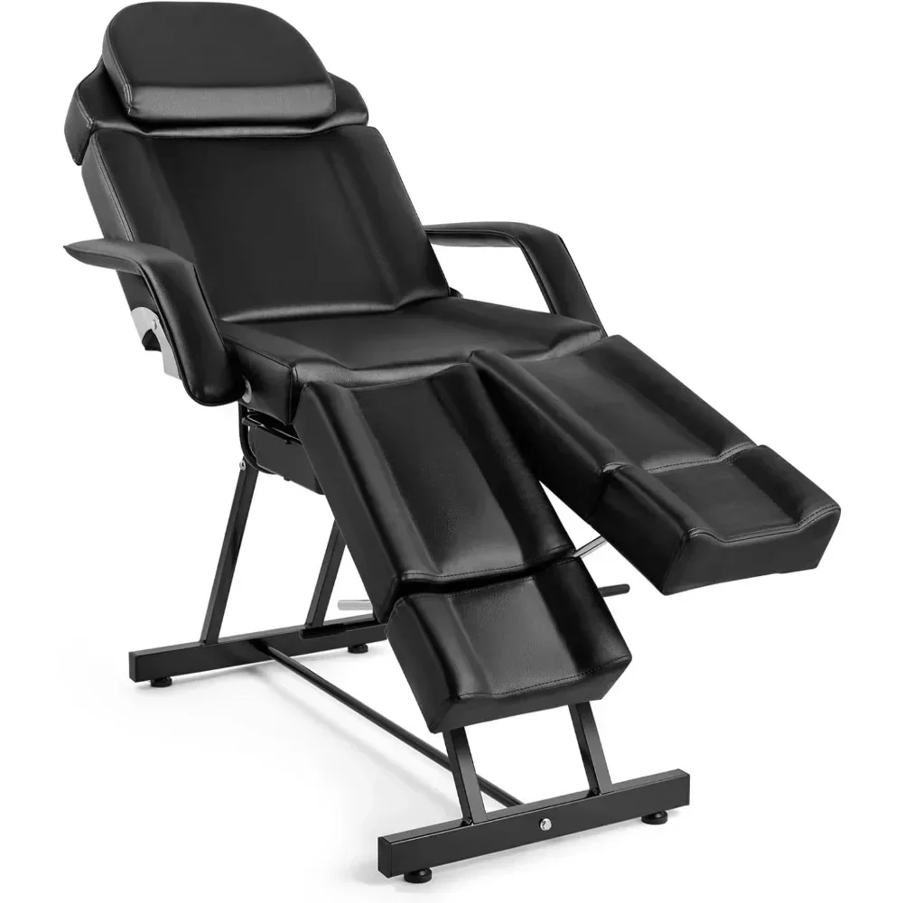 

Hand Massage Table Facial Bed Massage Bed Lash Bed for Eyelash Extensions Salon Chair with Tray Split Footrests (Black) MQAM
