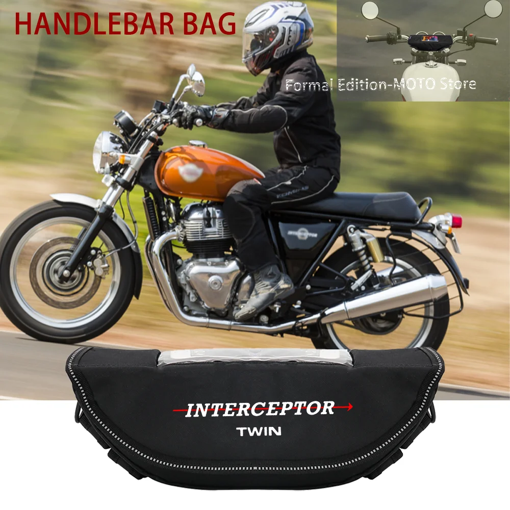 Modern Waterproof Motorcycle Handlebar Travel Bag for Triumph Interceptor 650 & Continental GT 650 Twin Storage Bag