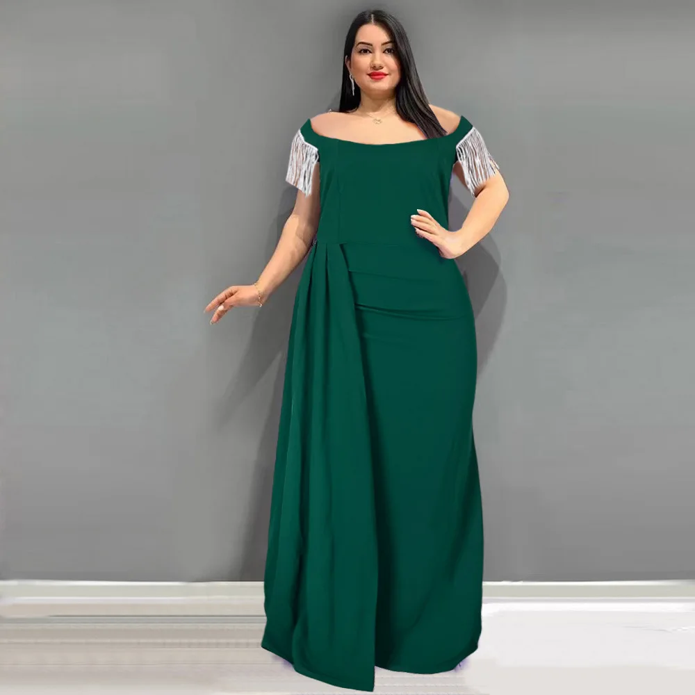 Large Size Vest Dr rican Tail Evening Gown Bridalmaid Long Skirt Cross-Border Women's Faion mid Waist Commute Sle