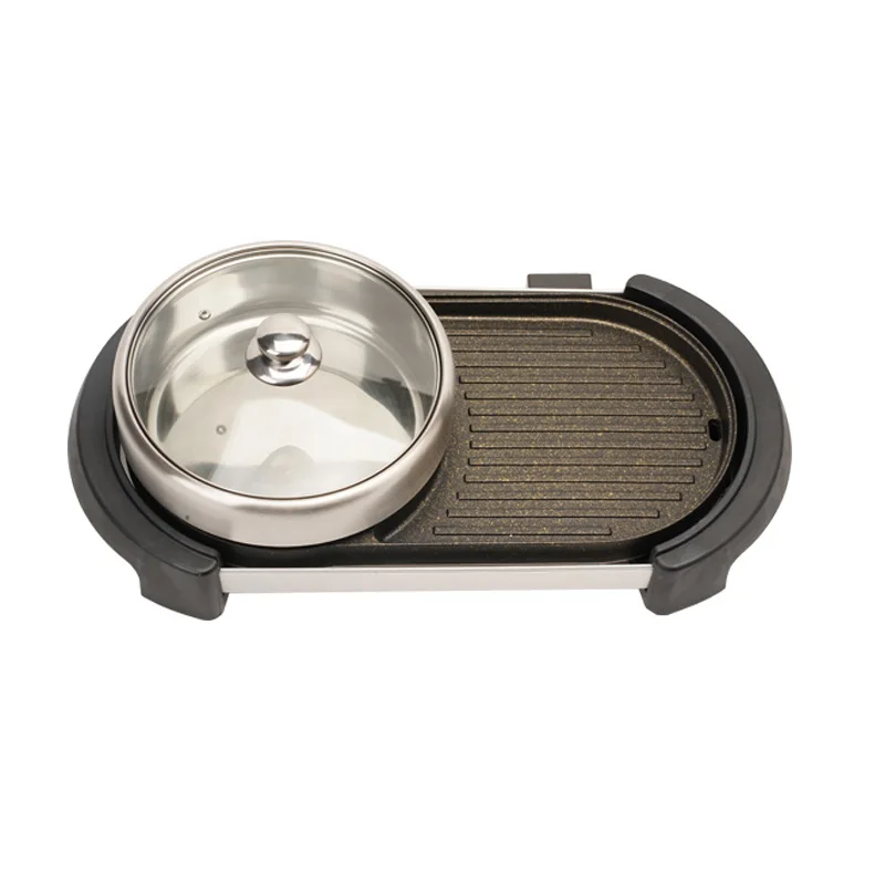 

Household rinse and grill integrated pot Multifunctional barbecue Electric grill pan