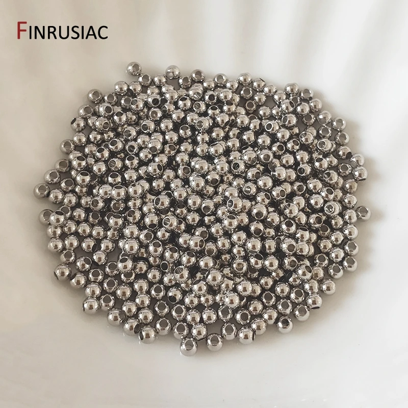 14/18K vergoldete runde Abstandsperlen aus Messing und Metall zur Schmuckherstellung, 2–6 mm Trenner für Perlen, Zubehör für Schmuck. – Detail 18